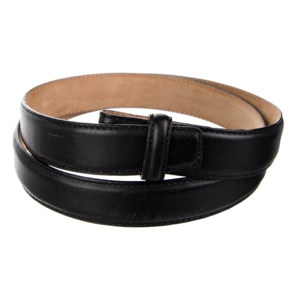 Tiffany Black Leather Mens Belt Size 34 - Picture 2 of 10